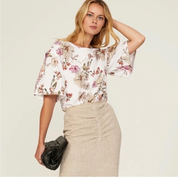 Adam Lippes Collective Floral Top Size 0 - Picture 1 of 7